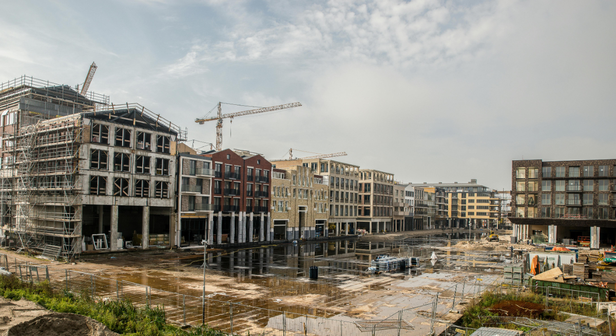 Urban development and construction site